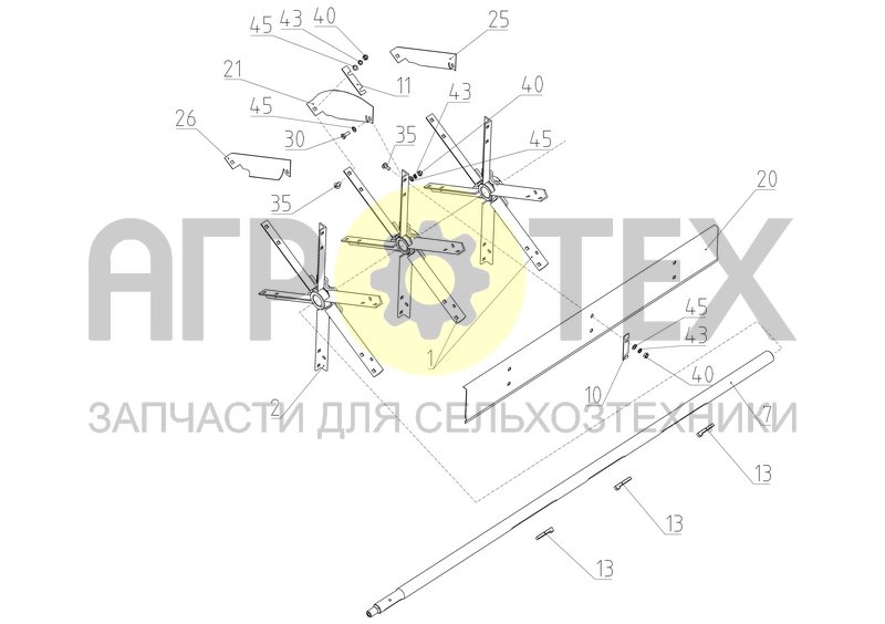 Крылач вентилятора (S300.11.03.020A) (№10 на схеме)